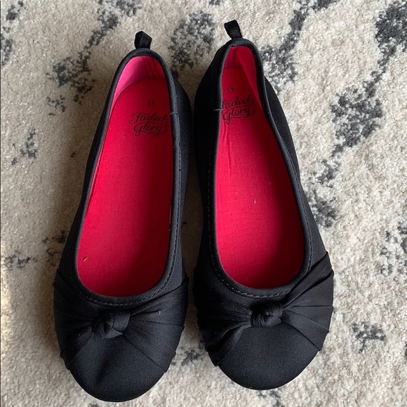 girls black ballet flats